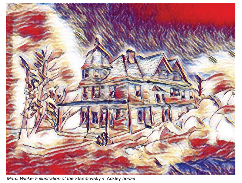 Marci Wickers illustration of the Stambovsky v. Ackley house