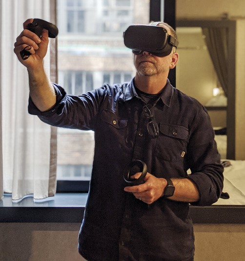 Presenting at Synapse Summit using virtual reality (VR) in New York City