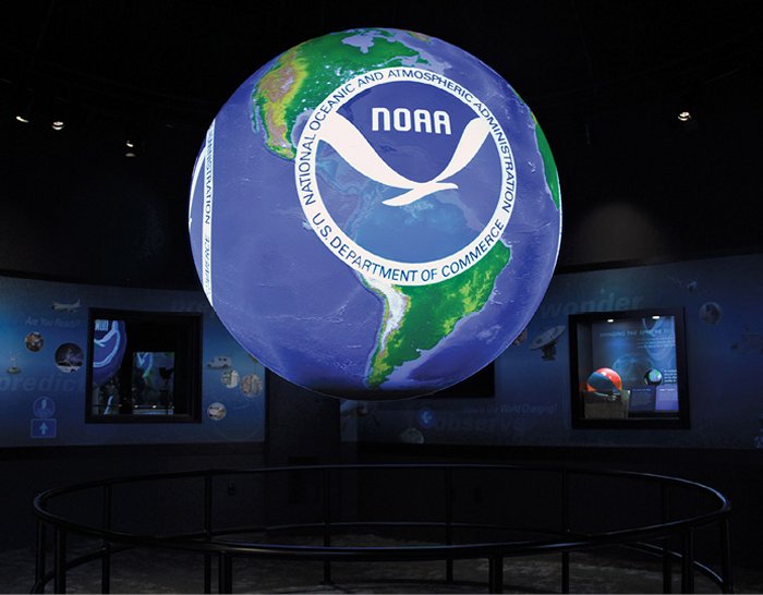 Science On a Sphere at the NOAA headquarters in Silver Spring, Md. [Photo credit: NOAA] 