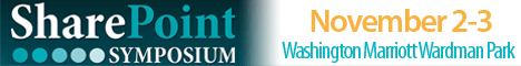 SharePoint Symposium Nov 2-3, Washington, DC