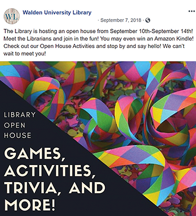 One of the first announcements the library posted on its Facebook page.