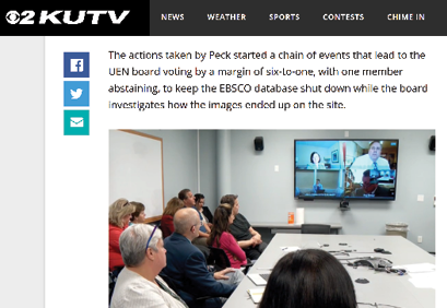 This screenshot from a KUTV article shows one of the board meetings in progress.
