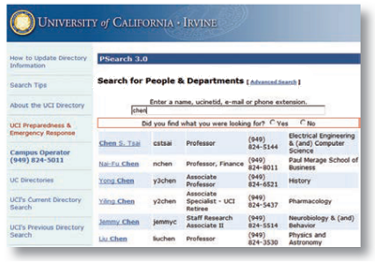UC Irvine Search UC Irvine Search