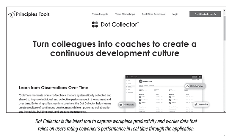 Dot Collector is the latest tool to capture workplace productivity and worker data that relies on users rating coworker’s performance in real time through the application.