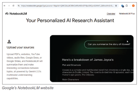 Google's NotebookNLM Website