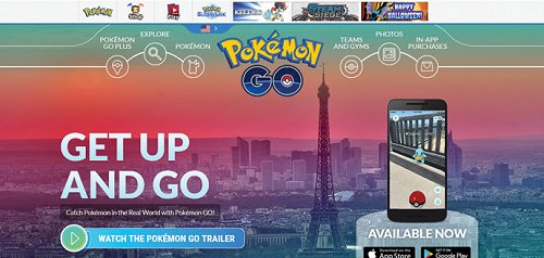Pokémon GO website