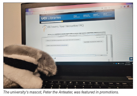 The university’s mascot, Peter the Anteater, was featured in promotions.