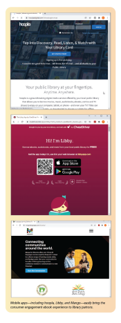 Mobile appsincluding hoopla, Libby, and Mangoeasily bring the consumer engagement ebook experience to library patrons.