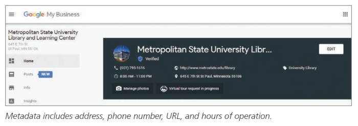 Metadata includes address, phone number, URL, and hours of operation.