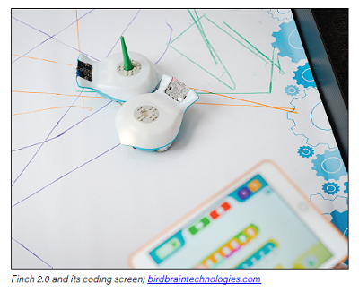 Finch 2.0 and its coding screen