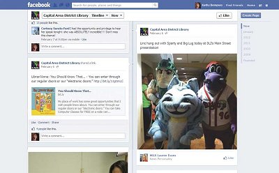 Here’s what some of CADL’s Facebook Timeline displayed recently. (click for full-sized image)