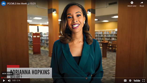 A screenshot from a recent episode of PGCMLS This Week, which Adriana Hopkins of 7News DC tapes at the library. View past episodes at youtube.com/pgcmls. A screenshot from a recent episode of PGCMLS This Week, which Adriana Hopkins of 7News DC tapes at the library. View past episodes at youtube.com/pgcmls.