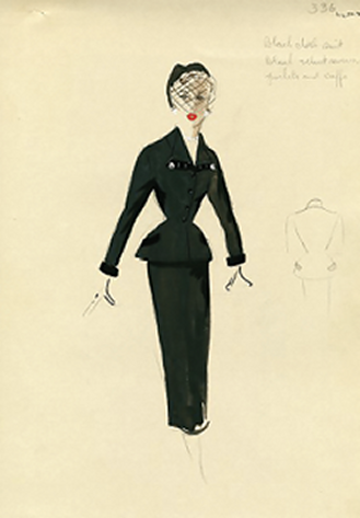 Figure 4. Hattie Carnegie, Inc., “Black Day Suit with Flared Jacket and Fitted Skirt”